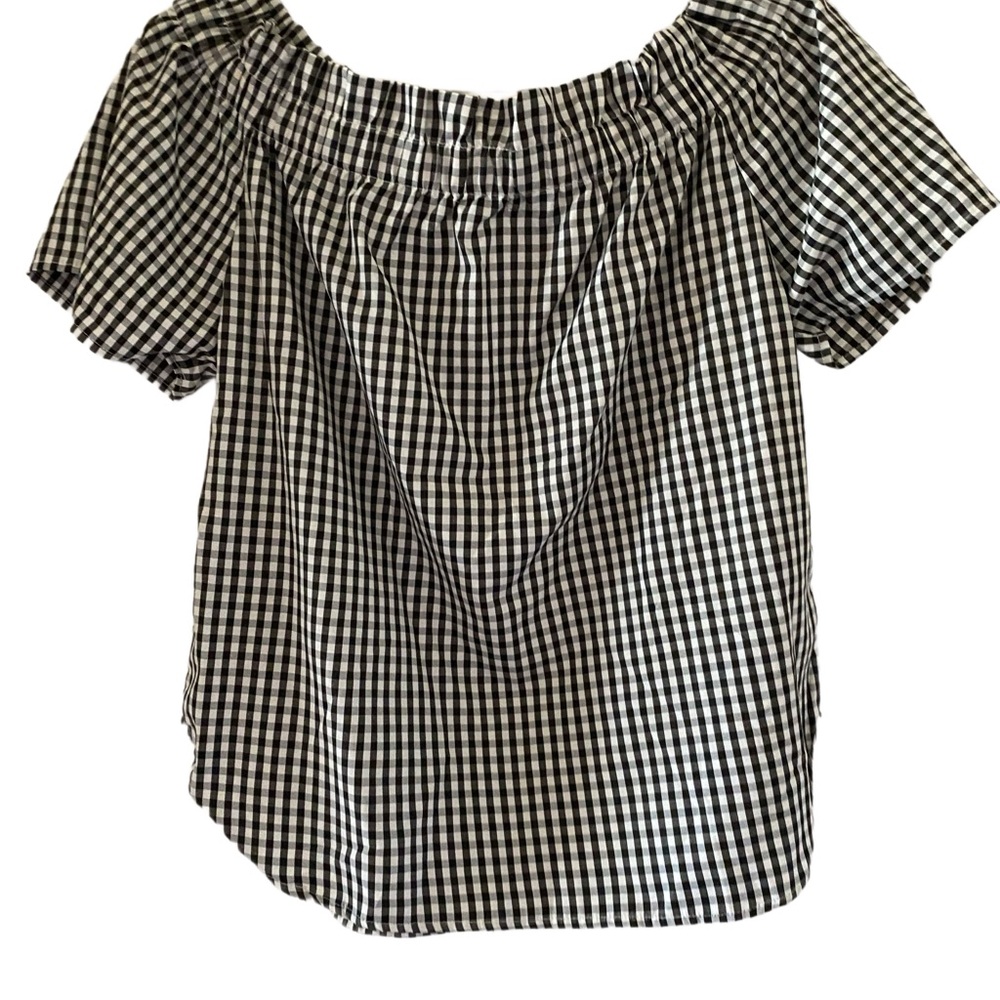 Style Envy Black and White Puff Sleeve Blouse - Picture 2 of 2